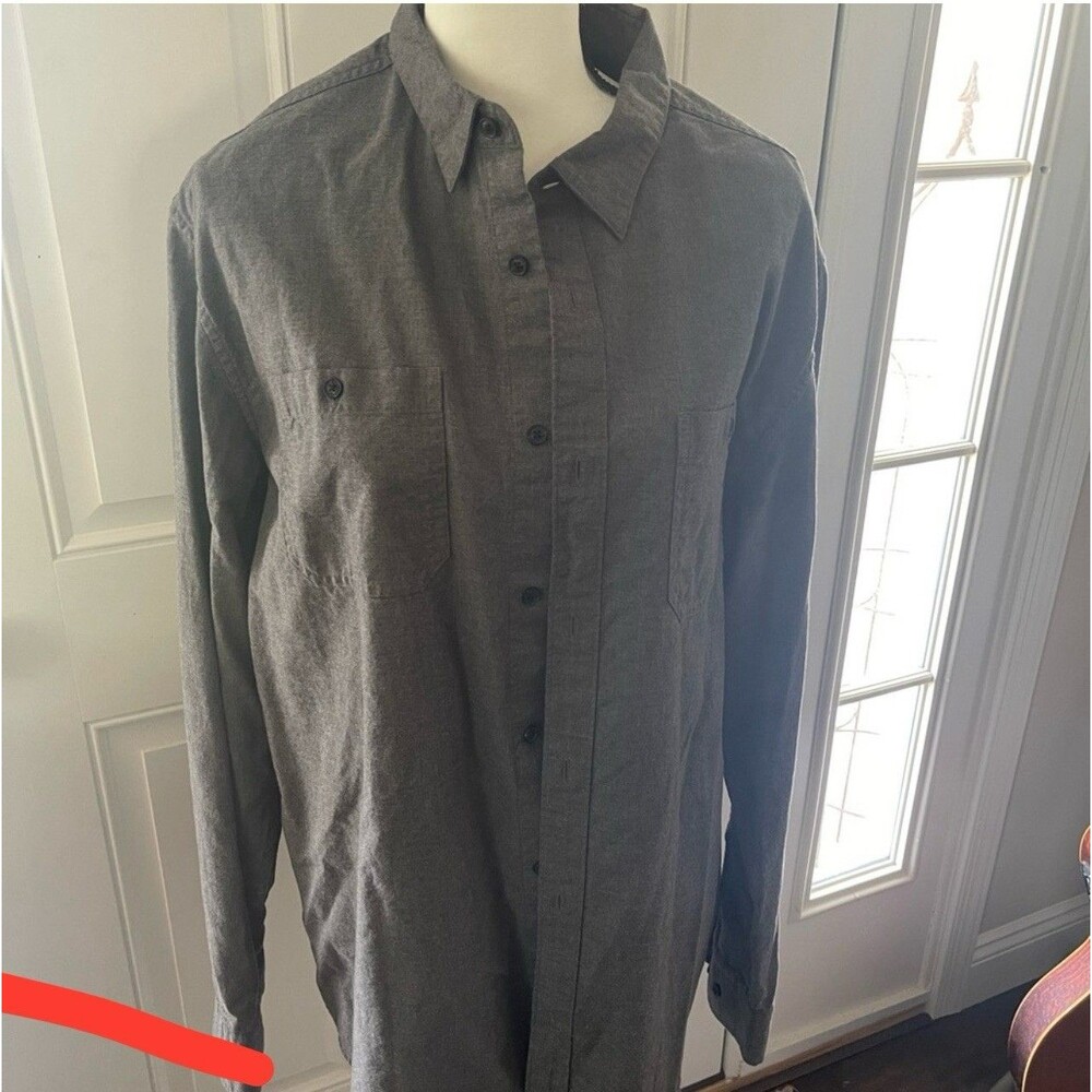 Banana Republic Luxe Flannel Men’s XL Camden Fit Button Shirt Grey